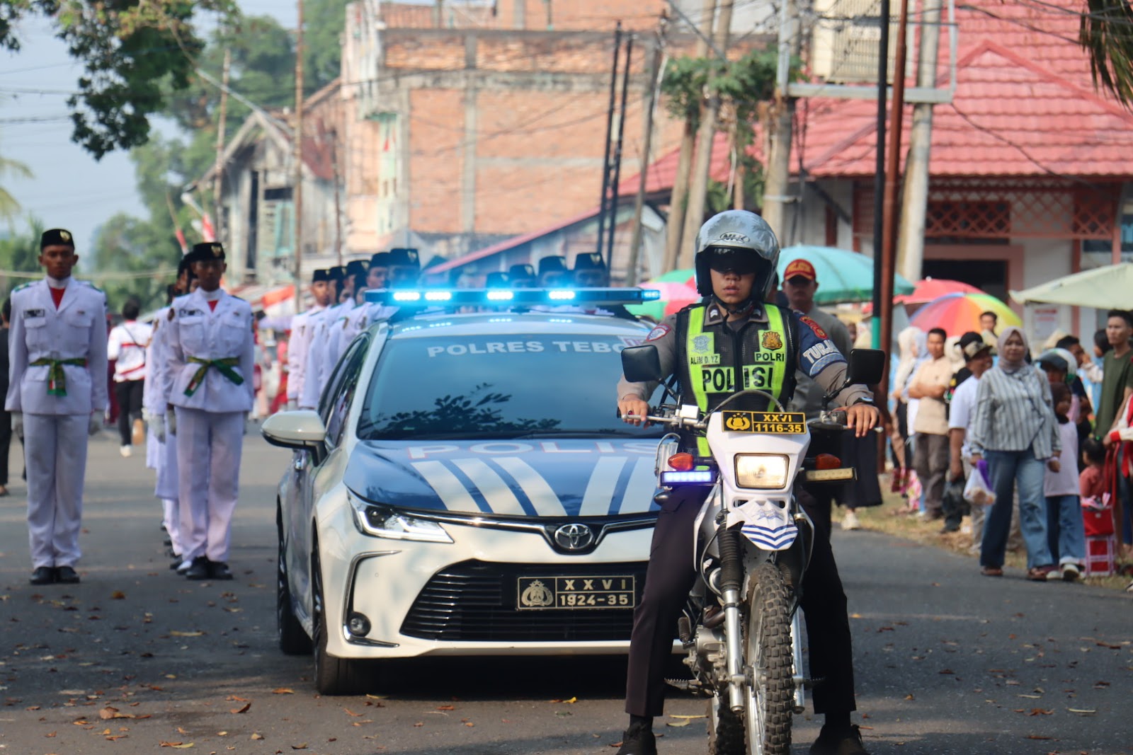 Polres Tebo Pastikan Pengamanan Pawai Kebudayaan HUT ke-81 RI Berjalan Aman dan Lancar