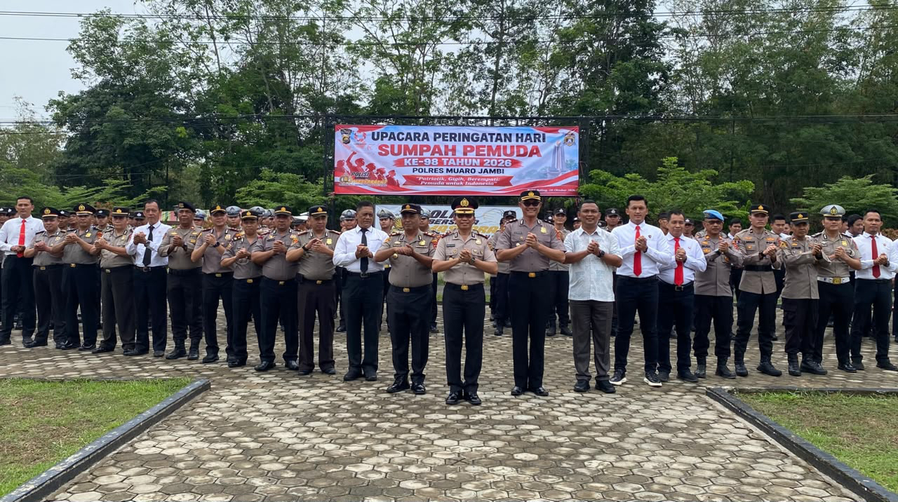 Wakapolres Muaro Jambi Pimpin Upacara Sumpah Pemuda, Tekankan Semangat Pengabdian